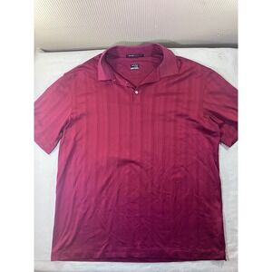 Nike Tiger Woods Collection Polo Shirt Burgundy Stripe Golf Dri-FIT Men's XL